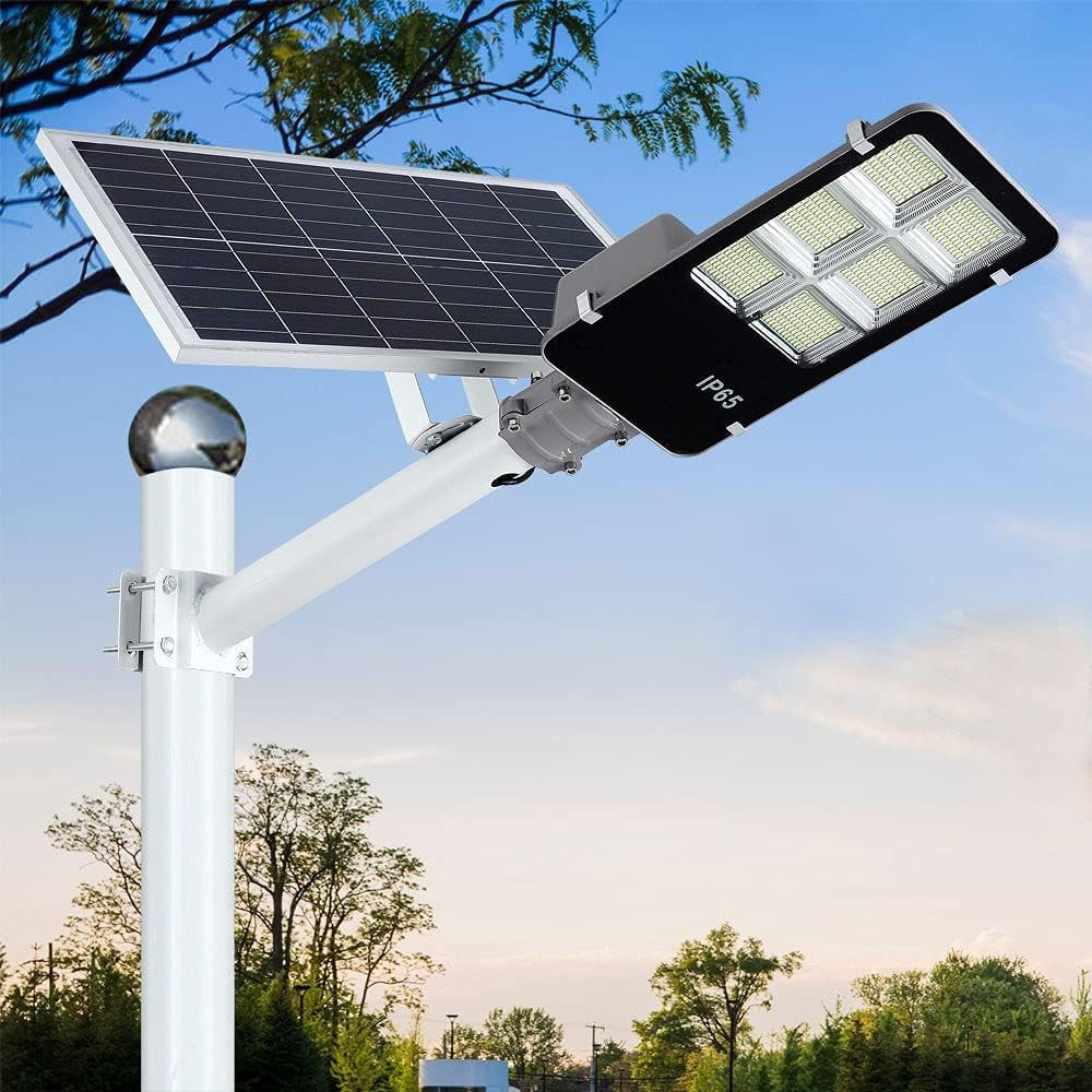 Lampa solara stradala Flippy, IP65, senzor de lumina, 100 LED-uri SMD, 7200 lm, panou 12W, putere 80W, autonomie 12-16