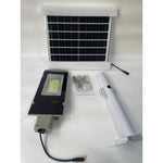 Lampa solara stradala Flippy, IP65, senzor de lumina, 100 LED-uri SMD, 7200 lm, panou 12W, putere 80W, autonomie 12-16