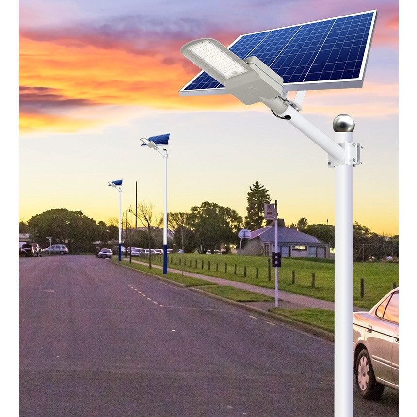 Lampa solara stradala Flippy, IP65, senzor de lumina, 60 LED-uri SMD, 2250 lm, panou 25W, putere 200W, autonomie 12-16