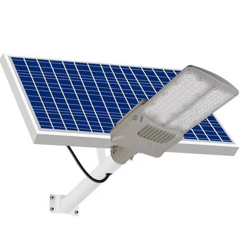 Lampa solara stradala Flippy, pentru curte sau strada, cu doua grile, finisaj mat, rezistent la apa, montare prin
