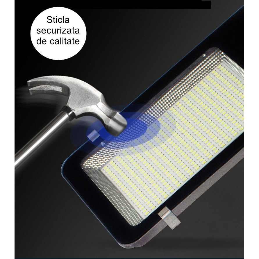 Lampa solara stradala Flippy, pentru curte sau strada, finisaj lucios, rezistent la apa, montare prin fixare, senzor