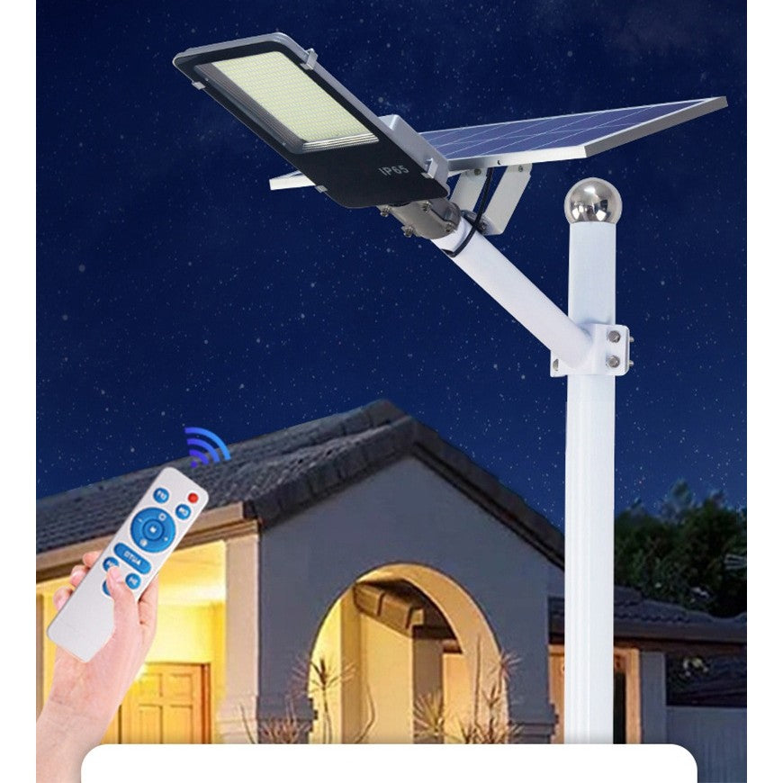 Lampa solara stradala Flippy, pentru curte sau strada, finisaj lucios, rezistent la apa, montare prin fixare, senzor
