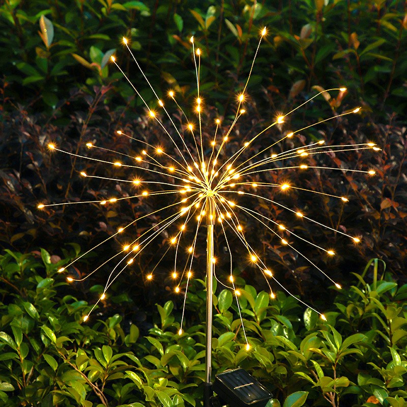 Lampa solara sub forma de artificii, 120 LED-uri, alb cald, Flippy