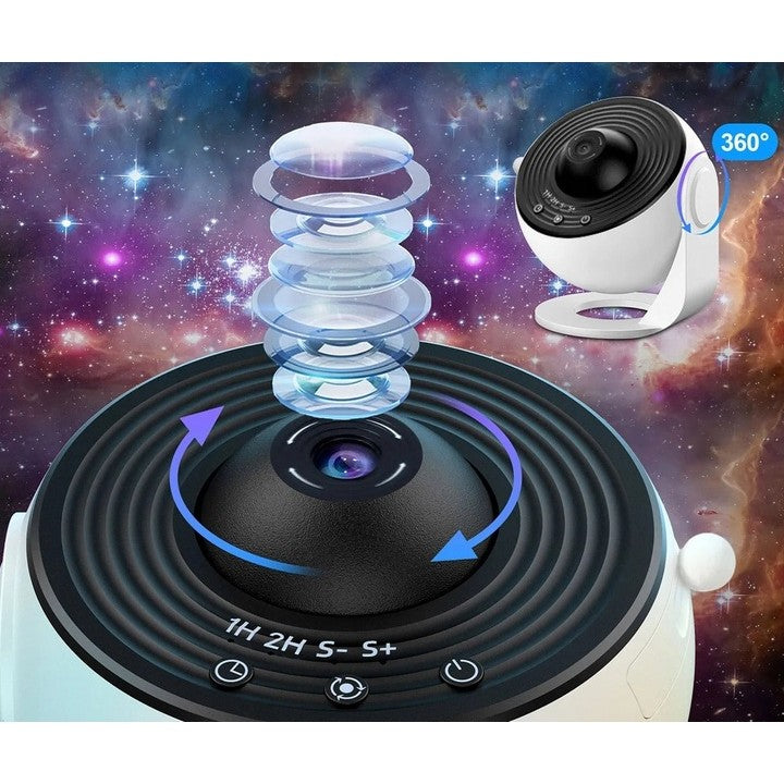 Lampa Tip Proiector Galaxie, Flippy, pentru Dormitor, Tematica Cer Instelat, Model Glob, HD, Rotire 360 de Grade, 20 de