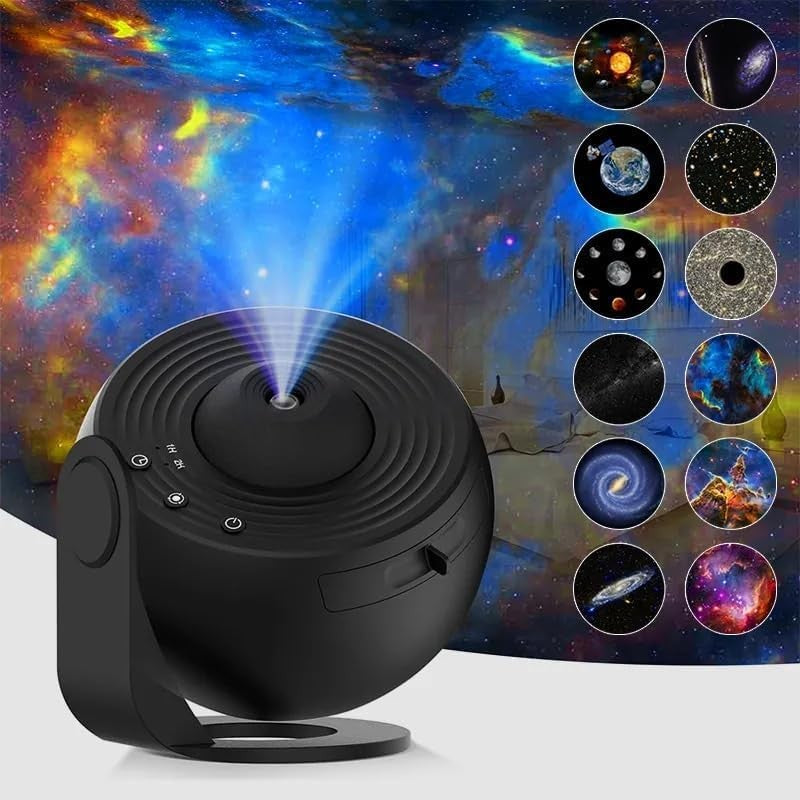 Lampa Tip Proiector Galaxie, Flippy, pentru Dormitor, Tematica Cer Instelat, Model Glob, HD, Rotire 360 de Grade, 20 de