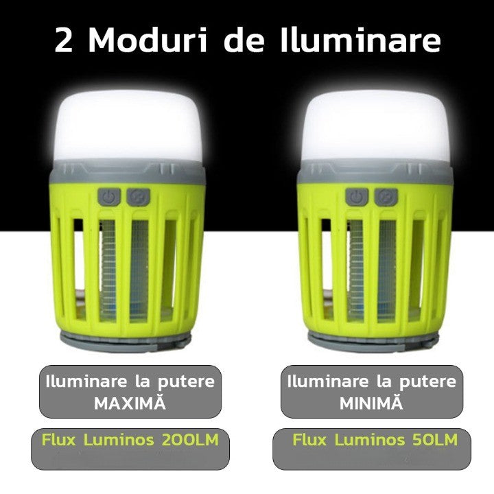 Lampă UV antiinsecte Flippy, anti muste, anti tantari, Conectare la priza prin USB, portabil, 3.7 V, 200 lumeni, 8.5 x
