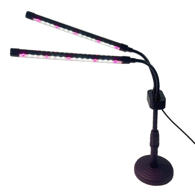 Lampa UV pentru cresterea plantelor, Flippy, conectare la retea, 10W, 2 capete, 36 LED-uri, ajustabila pana la 60 cm,