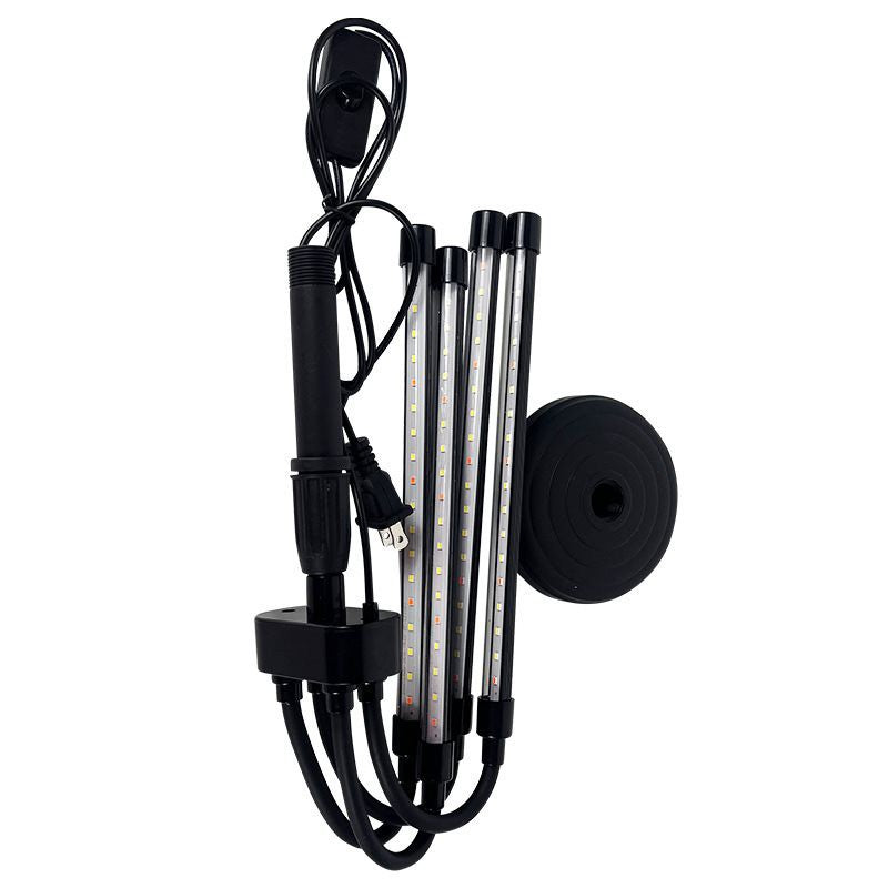 Lampa UV pentru cresterea plantelor, Flippy, conectare la retea, 20W, 4 capete, 72 LED-uri, ajustabila pana la 66.5 cm,
