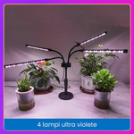 Lampa UV pentru cresterea plantelor, Flippy, conectare la retea, 20W, 4 capete, 72 LED-uri, ajustabila pana la 66.5 cm,