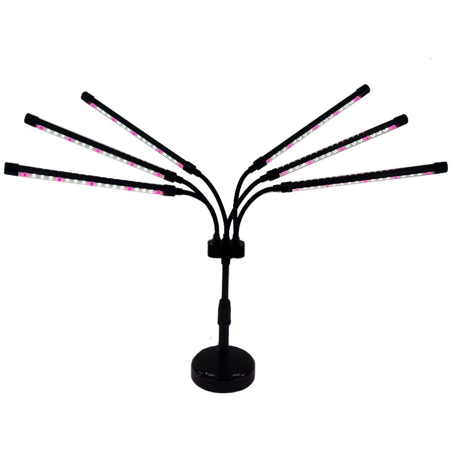 Lampa UV pentru cresterea plantelor, Flippy, conectare la retea, 30W, 6 capete, 108 LED-uri, ajustabila pana la 68.5