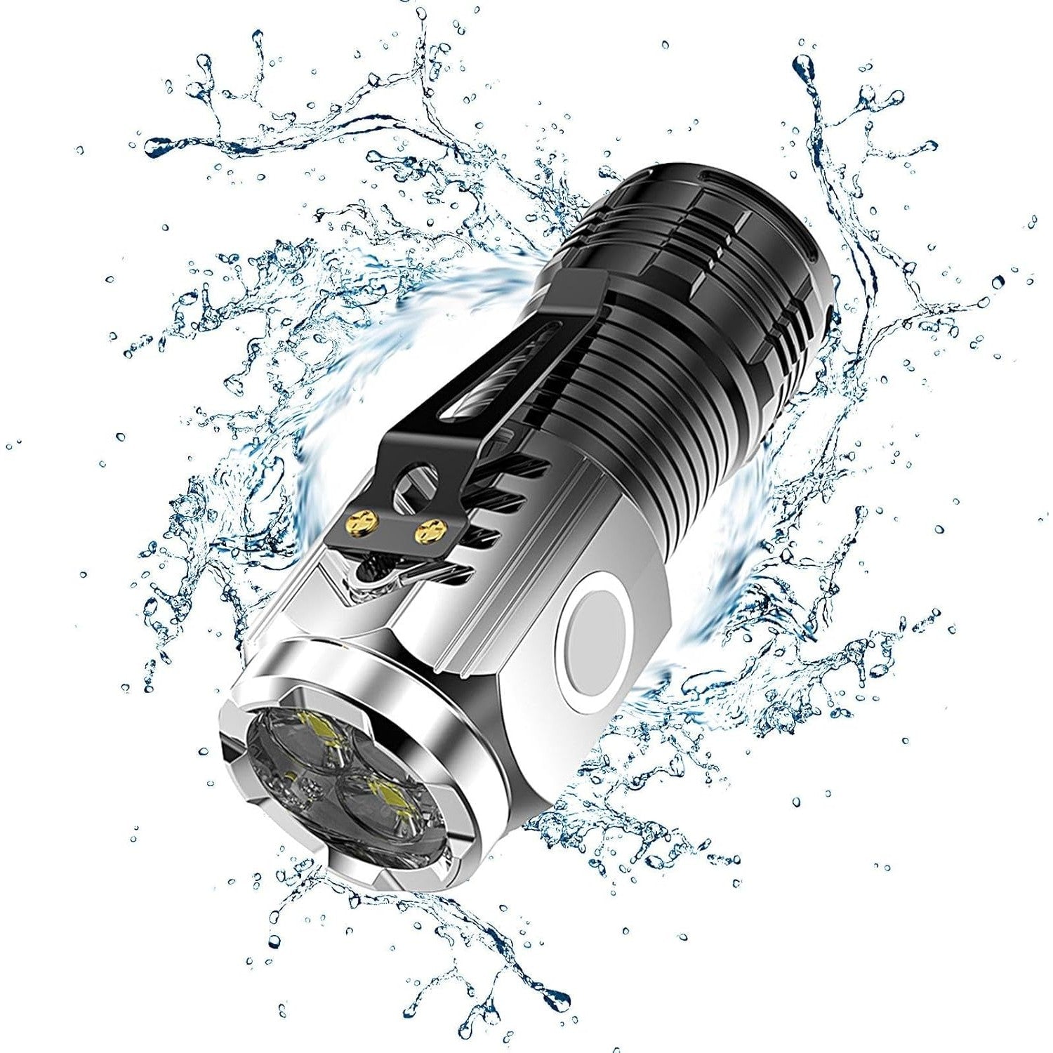 Lanterna cu 3 Nuclee Led, Flippy, Incarcare USB, Autonomie 4-20h, Raza Maxima 100-200 m, 5W, 4 x 4 x 9 cm, Suport de