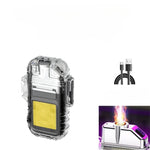 Lanterna Tip Breloc cu Bricheta, Flippy, Impermeabila, 3 Moduri Iluminare, 300 mAh, Incarcare USB-C, COB, Raza de