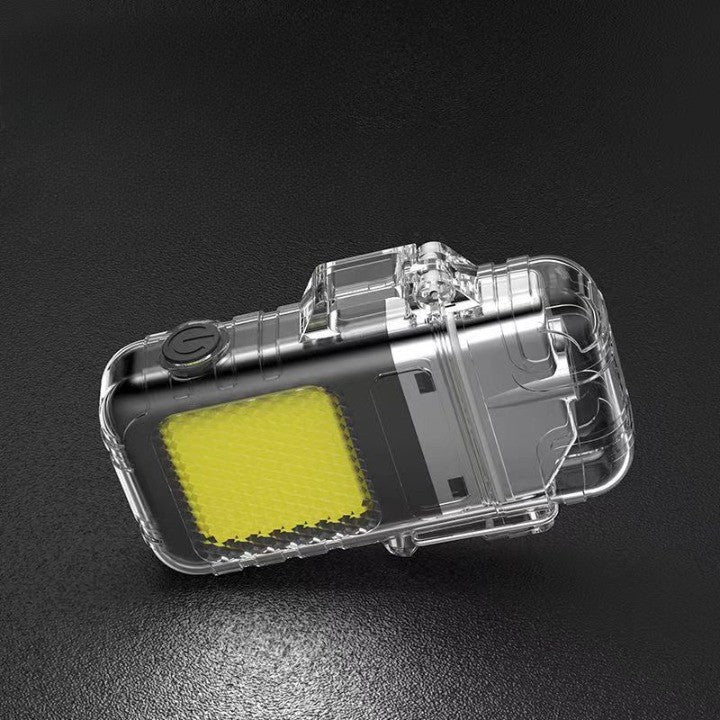 Lanterna Tip Breloc cu Bricheta, Flippy, Impermeabila, 3 Moduri Iluminare, 300 mAh, Incarcare USB-C, COB, Raza de