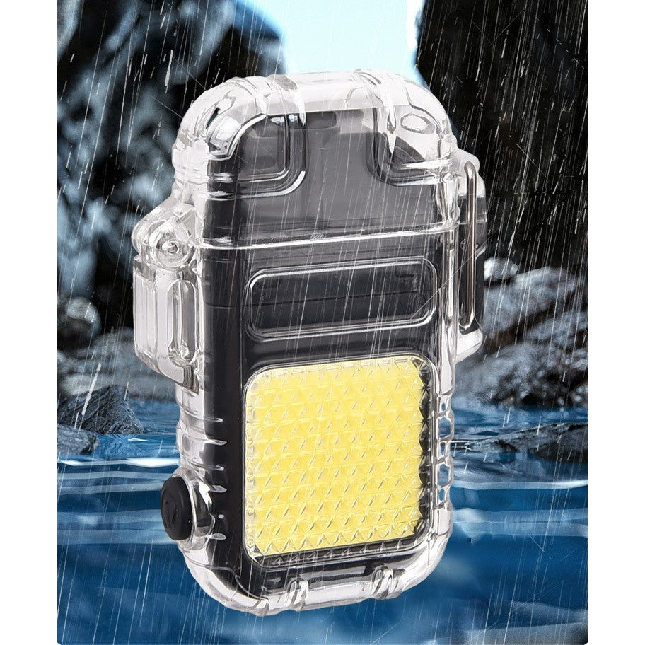 Lanterna Tip Breloc cu Bricheta, Flippy, Impermeabila, 3 Moduri Iluminare, 300 mAh, Incarcare USB-C, COB, Raza de