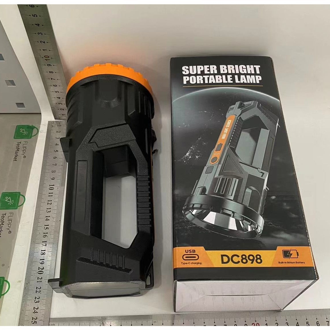 Lanterna LED, Flippy, Incarcare USB, Autonomie 8-24h, 2 Surse de Lumina, Principal si Lateral, Raza Maxima 100-200 m,