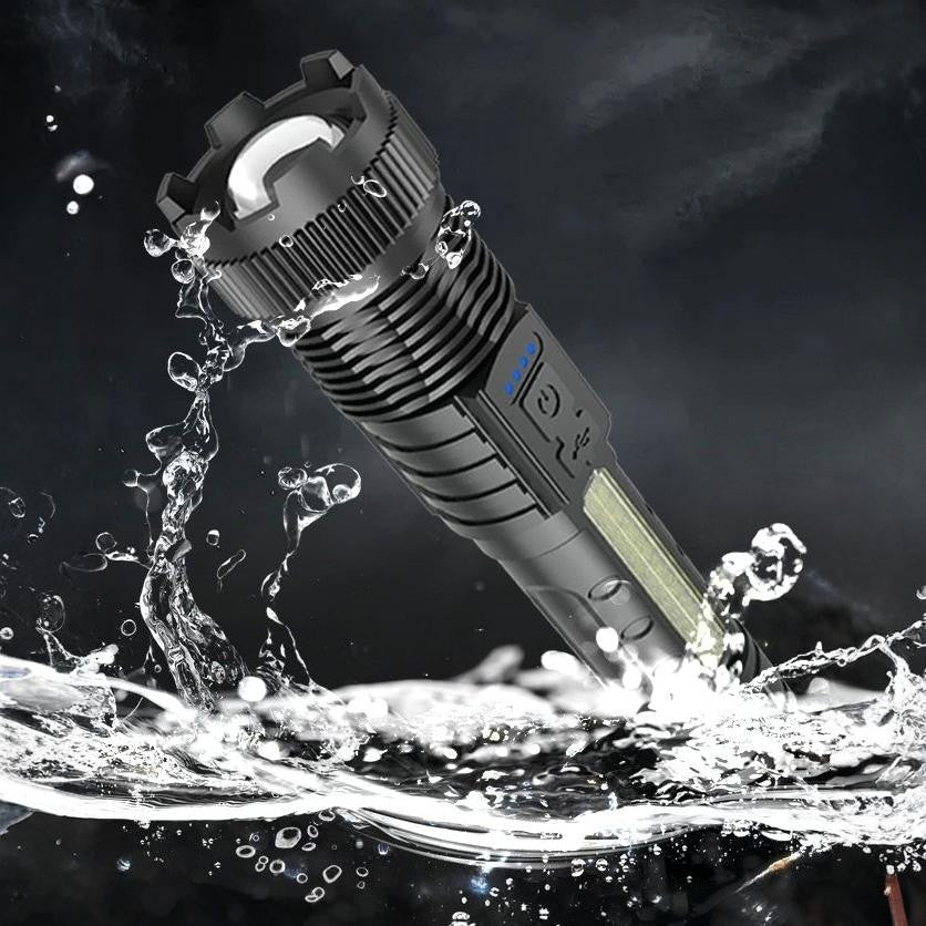 Lanterna LED Flippy P50 mare, Incarcare USB, 10W, 2 Surse de Lumina, 16 x 3.8 cm, Negru