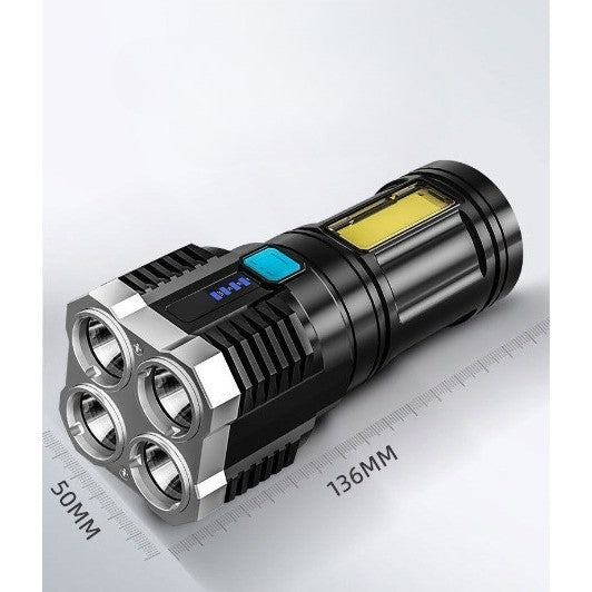 Lanterna LED Tactica 2 in 1, Flippy, 4 Moduri de Iluminare, Tip Proiector COB, Rezistenta la Apa, Reincarcabila, USB,