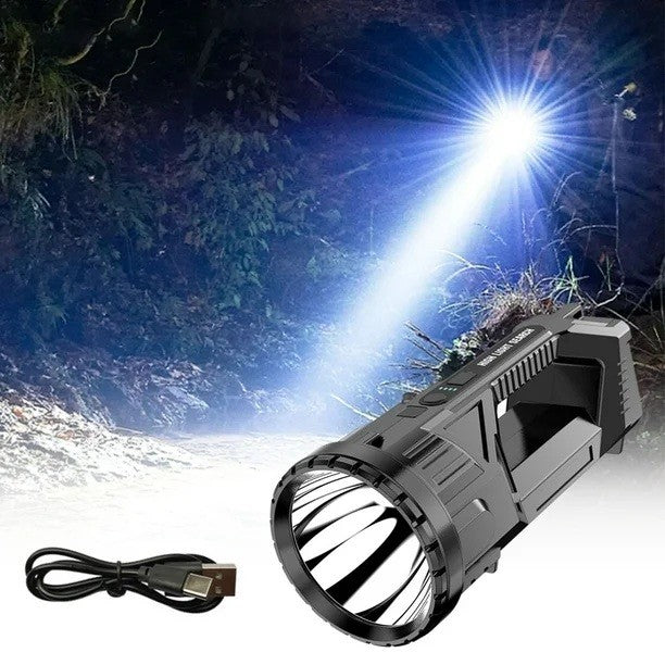 Lanterna LED, Flippy, Incarcare USB, Autonomie 8-24h, 2 Surse de Lumina, Principal si Lateral, Raza Maxima 100-200 m,