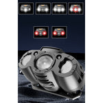 Lanterna LED de Cap, Flippy, cu Suport Inclus, Incarcare USB Tip C, Raza 100-200m, 5W, 6 Trepte de Lumina, 400 mAh, Gri