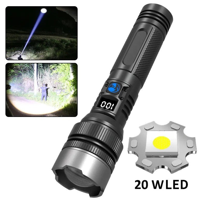 Lanterna Power Bank LED, Flippy, Incarcare USB, Raza 200m, 10W, Model T6 Telescopic, Functie Zoom si Incarcare Telefon,