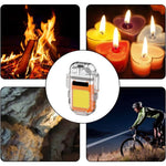 Lanterna Tip Breloc cu Bricheta, Flippy, Impermeabila, 3 Moduri Iluminare, 300 mAh, Incarcare USB-C, COB, Raza de