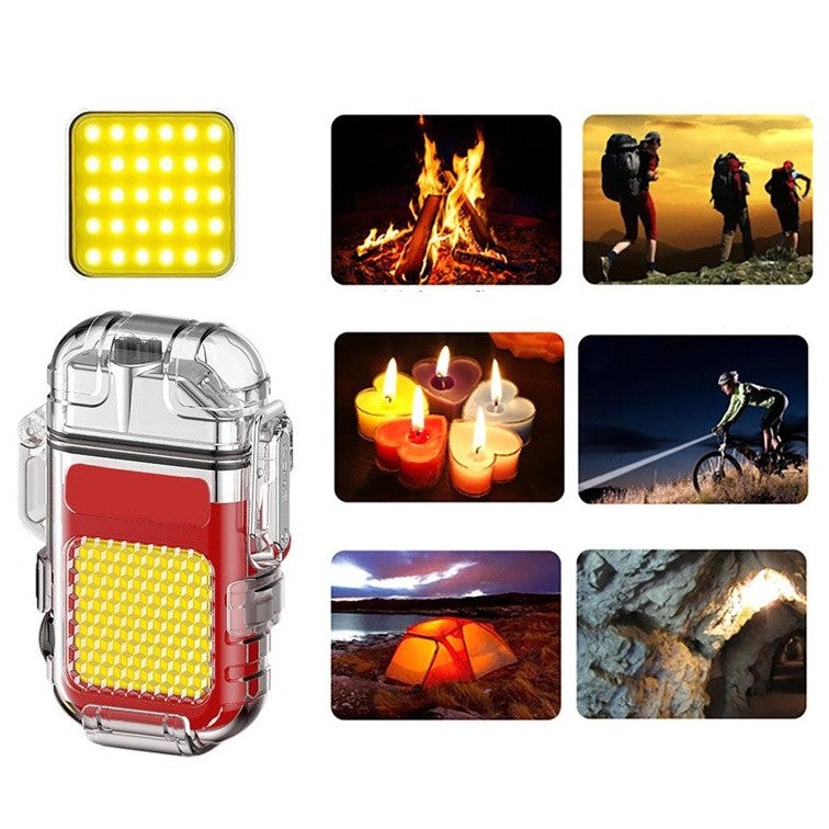 Lanterna Tip Breloc cu Bricheta, Flippy, Impermeabila, 3 Moduri Iluminare, 300 mAh, Incarcare USB-C, COB, Raza de