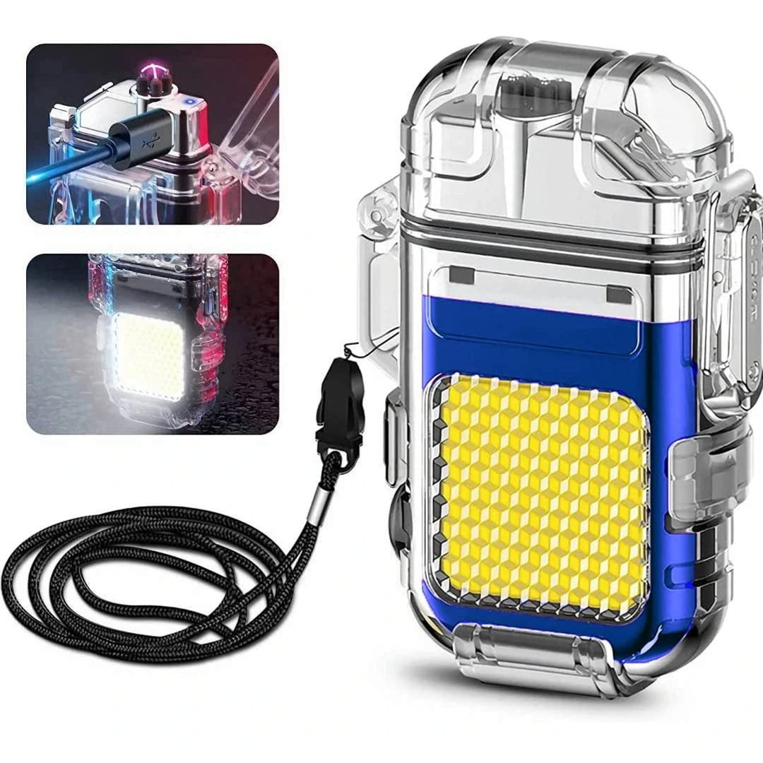 Lanterna Tip Breloc cu Bricheta, Flippy, Impermeabila, 3 Moduri Iluminare, 300 mAh, Incarcare USB-C, COB, Raza de