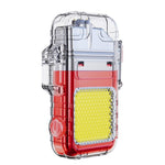 Lanterna Tip Breloc cu Bricheta, Flippy, Impermeabila, 3 Moduri Iluminare, 300 mAh, Incarcare USB-C, COB, Raza de