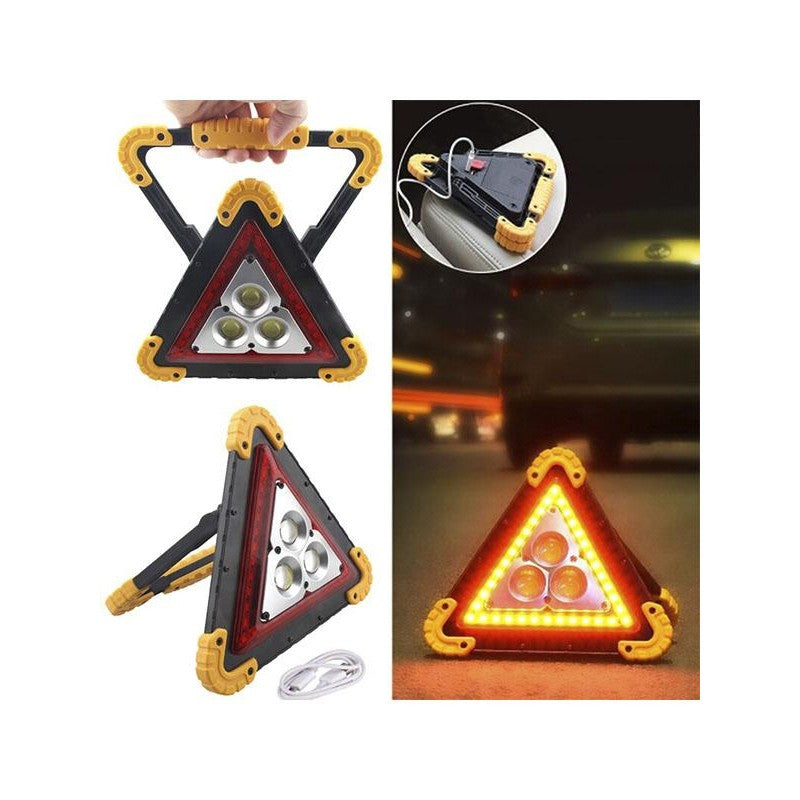 Triunghi Multifunctional de Avertizare, Flippy, Lanterna LED, Impermeabil IP65, 800 lm, 2 x AA, Functie Incarcare