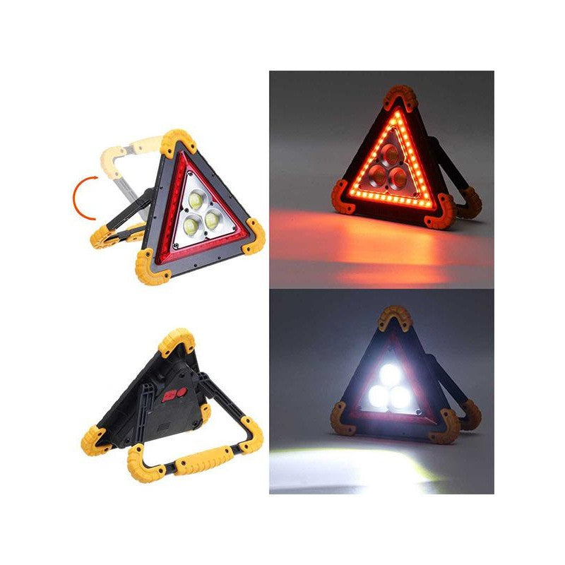 Triunghi Multifunctional de Avertizare, Flippy, Lanterna LED, Impermeabil IP65, 800 lm, 2 x AA, Functie Incarcare
