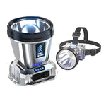 Lanterna Power Bank LED, Flippy, cu Suport pentru Cap, Incarcare USB, Raza 100-200m, 5W, 3 Trepte de Lumina, Afisaj