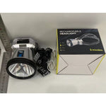 Lanterna Power Bank LED, Flippy, cu Suport pentru Cap, Incarcare USB, Raza 100-200m, 5W, 3 Trepte de Lumina, Afisaj