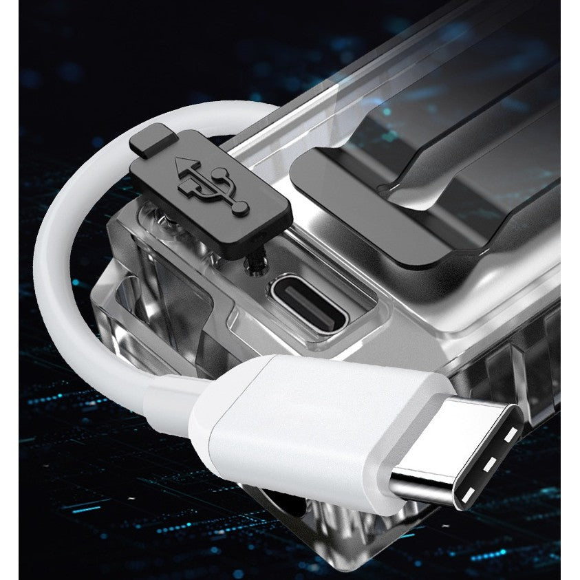 Lanterna UV LED Portabila, Flippy, Incarcare USB Tip C, Raza 50 m, 5W, 3 Culori de Lumina, 1200 mAh, 8 x 2 x 4.2 cm,