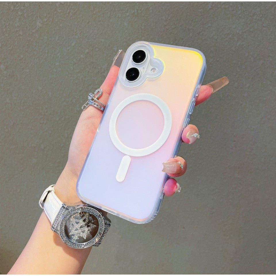 Husa Telefon, Flippy, Compatibila iPhone 17, Model Cameleon, Magsafe, Schimbare Gradient de Culoare din Unghiuri