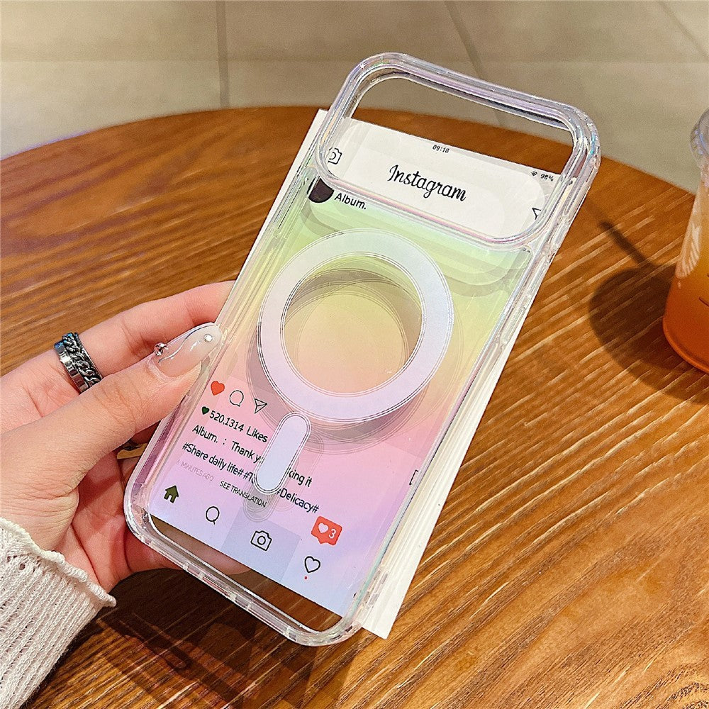 Husa Telefon, Flippy, Compatibila iPhone 17 Pro Max, Model Cameleon, Magsafe, Schimbare Gradient de Culoare din