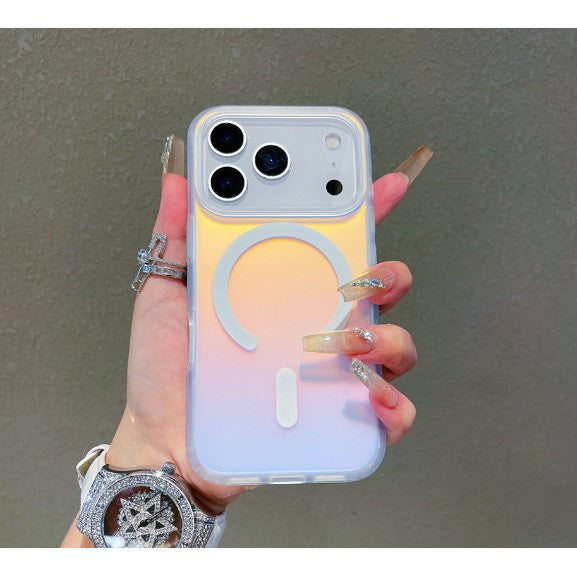 Husa Telefon, Flippy, Compatibila iPhone 17 Pro, Model Cameleon, Magsafe, Schimbare Gradient de Culoare din Unghiuri