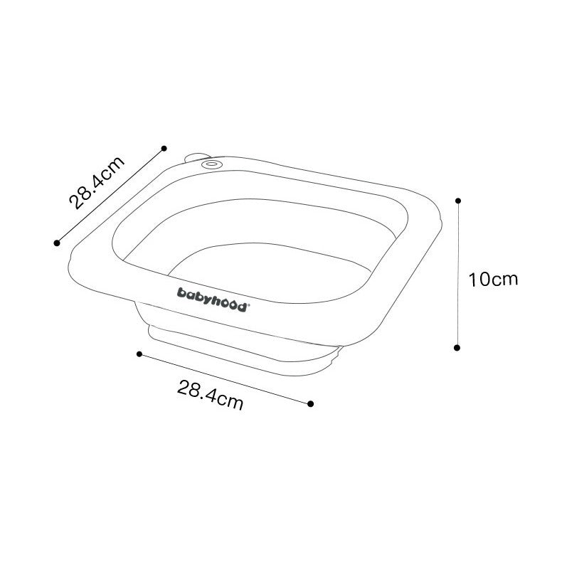 Lavoar Pliabil, Flippy, pentru Copii 1-8 Ani, 28.5x28.5x10 cm, din PE+PP, 3.5l, Model Picioare, Gri
