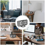 Ceas digital cu LED, Flippy, multifunctional, afisaj digital, alarma, 2 porturi USB de iesire, ecran tip oglinda,