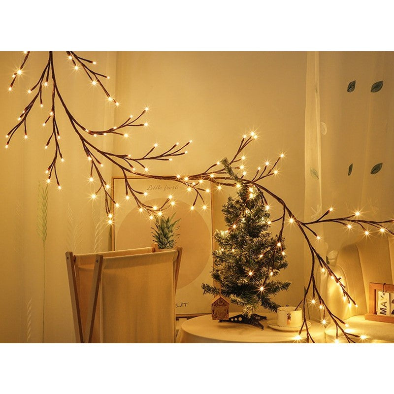 Instalatie Craciun tip Creanga Flippy, 144 LED-uri, Conectare USB, 8 Jocuri de Lumini, Telecomanda, 2.5 m, Prelungitor