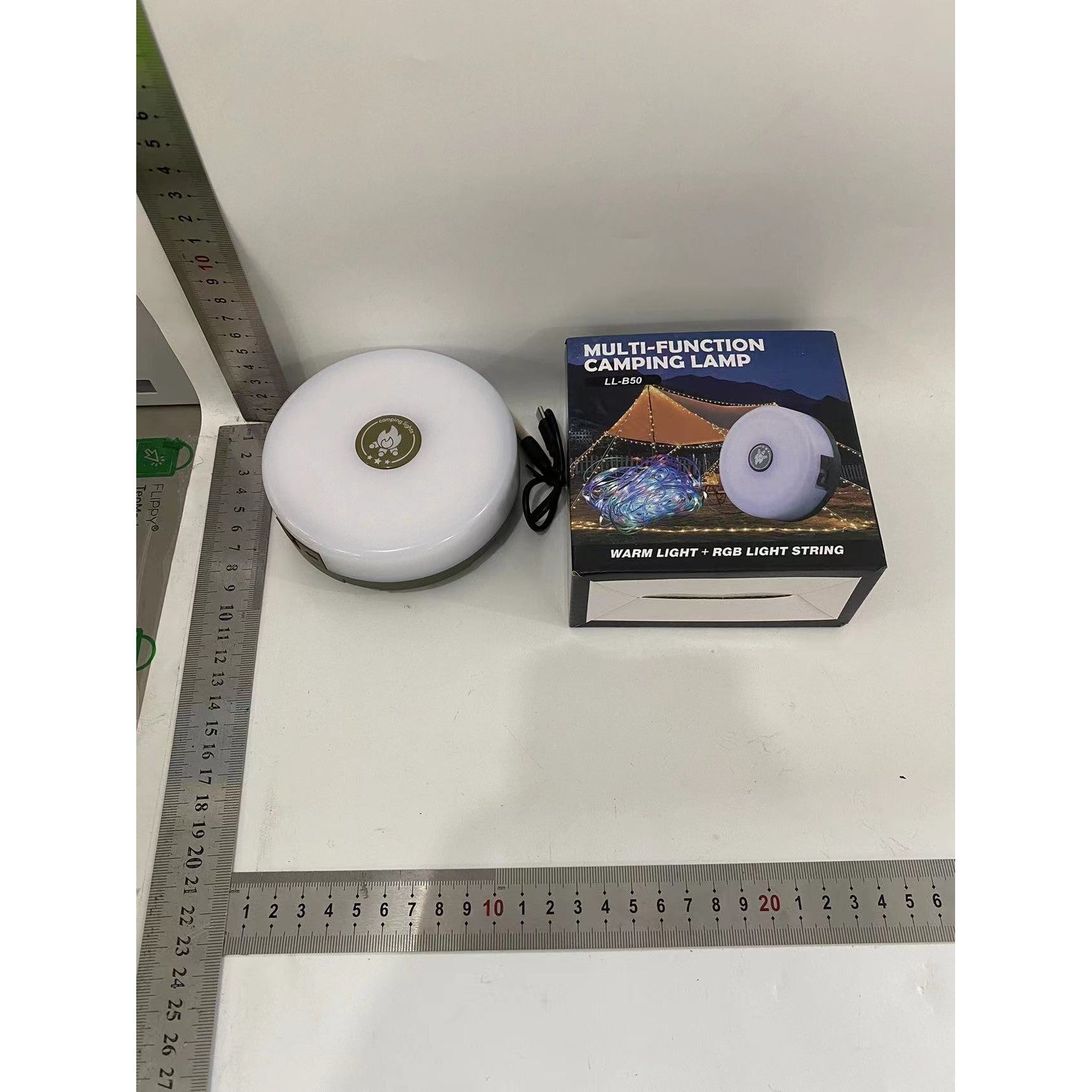 Lumină de camping LED încărcare USB, Flippy, șir colorat, pentru aer liber, cort, Distanta 10 metri, 1800mAH, 10.5x4.3