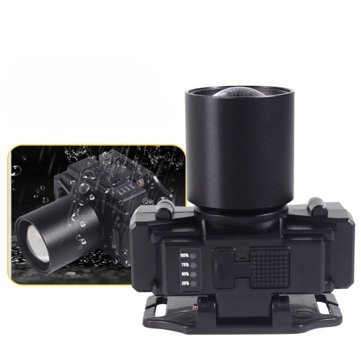 Lanterna LED de Montat pe Cap, Flippy, cu Raza Lunga de Zoom, Far Telescopic, Reglabil, Rezistent la Apa, pentru