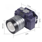 Lanterna LED de Montat pe Cap, Flippy, cu Raza Lunga de Zoom, Far Telescopic, Reglabil, Rezistent la Apa, pentru