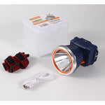 Lanterna LED de Montat pe Cap, Flippy, cu Raza Lunga de Zoom, Reincarcabila USB, Far Telescopic, Rezistent la Apa,