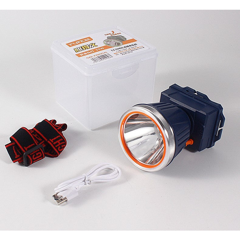 Lanterna LED de Montat pe Cap, Flippy, cu Raza Lunga de Zoom, Reincarcabila USB, Far Telescopic, Rezistent la Apa,