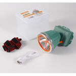 Lanterna LED de Montat pe Cap, Flippy, cu Raza Lunga de Zoom, Reincarcabila USB, Far Telescopic, Rezistent la Apa,