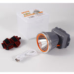 Lanterna LED de Montat pe Cap, Flippy, cu Raza Lunga de Zoom, Reincarcabila USB, Far Telescopic, Rezistent la Apa,