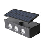 Lampa solara LED bidirectionala Flippy, cu panou ajustabil, comutator culoare lumina, pentru perete, scari, gradina,