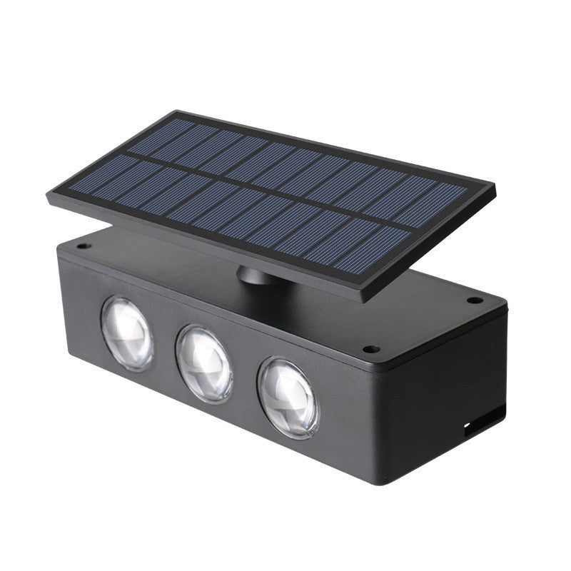 Lampa solara LED bidirectionala Flippy, cu panou ajustabil, comutator culoare lumina, pentru perete, scari, gradina,