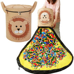 Cutie de Depozitare 2In1, Flippy, Impermeabila, Covor pentru Jucarii si Lego 150cm, Capacitate Mare, cu Manere, cu