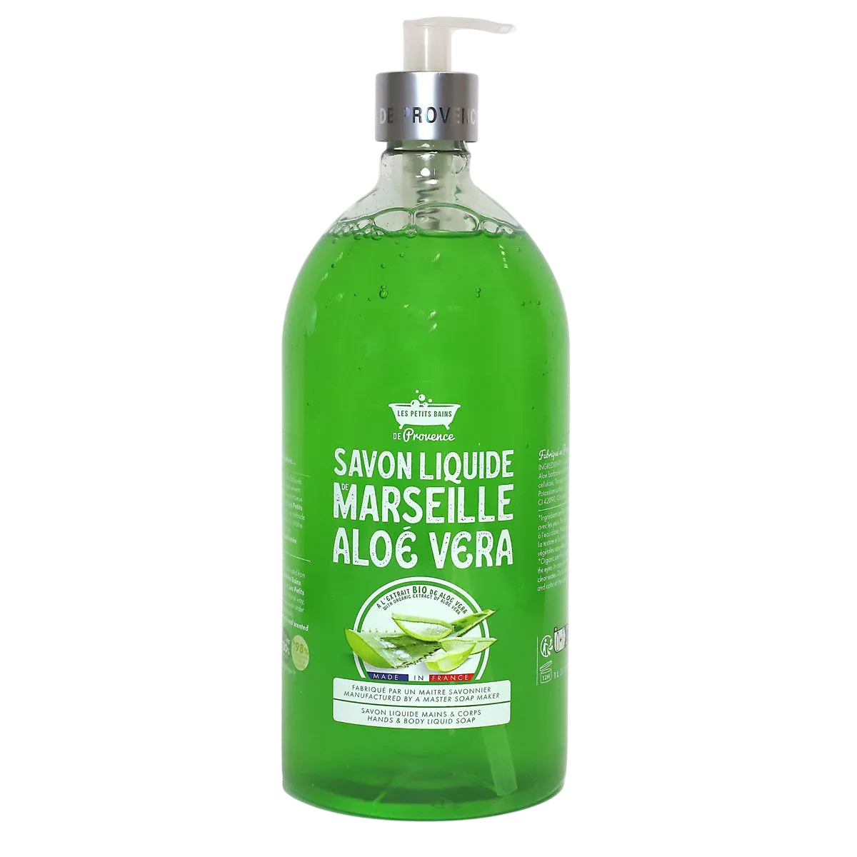 Les Petites Bains de Provence, Marseille, Aloe Vera, Săpun lichid, Pentru mâini și corp, 1000 ml